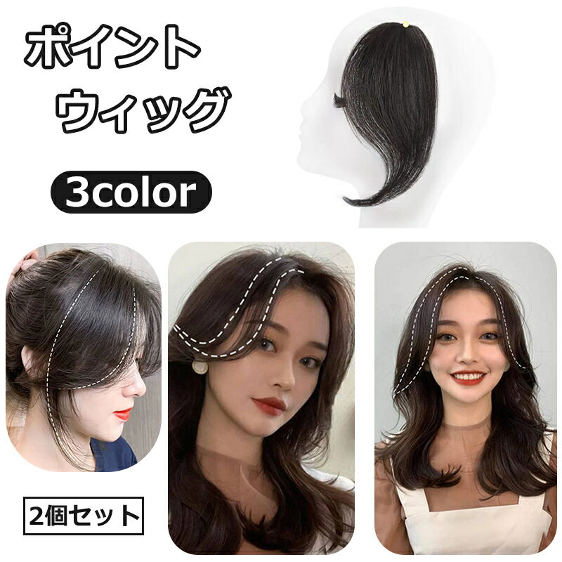 送料無料 ポイントウィッグ 2個セット 前髪 部分 つけ毛 エクステンション ヘアアレンジ 自然 ナチュラ..