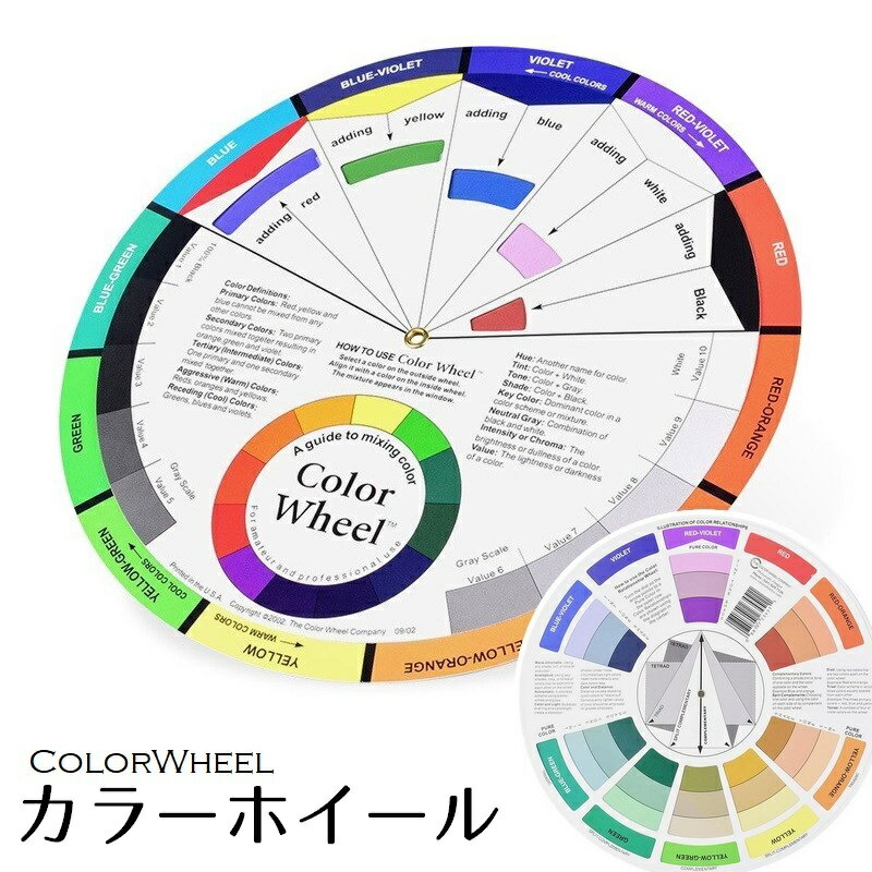 送料無料 カラーホイール 色合わせ 混色 ラウンド型 アート用品 円盤 ペイントミキシング クリエイティ..