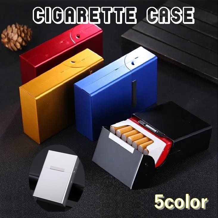 送料無料 シガレットケース タバコケース 煙草ケース ホビー 喫煙具 合金 収納ケース お洒落 シンプル 無地 スタイリッシュ マグネット プレゼント 父の日 ...