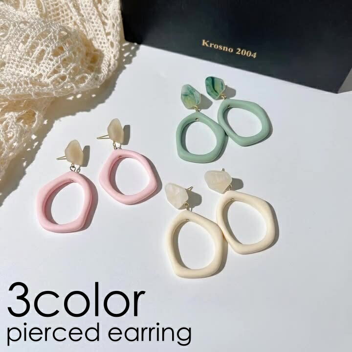 送料無料 ピアス スタッドピアス レディース 女性 アクセサリー 揺れる ラウンド 丸 いびつ 歪 大理石調 マーブル調 お洒落 可愛い ファッション小物 ギフ...