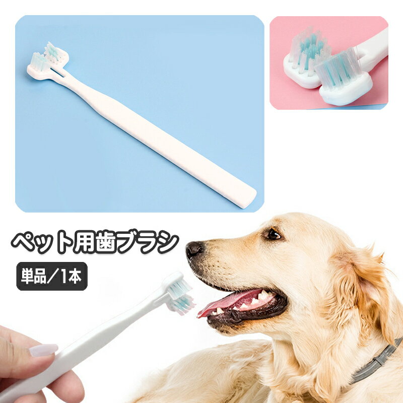 送料無料 ペット用歯ブラシ 2面ブラシ ダブル歯ブラシ 犬用 ダブルヘッド 口腔ケア デンタルケア ツインヘッド イヌ いぬ ドッグ ブラッシング ペット用品