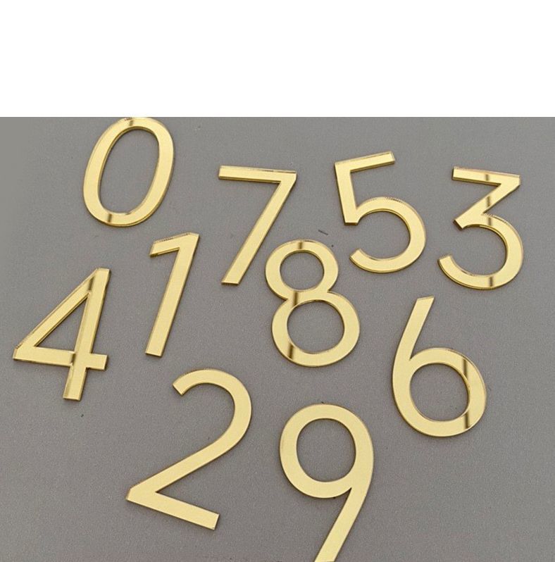 送料無料 切文字プレート 数字 単品 サインプレート ドアプレート ナンバー DIY 装飾 ロッカー ポスト 部屋番号 宅配ボックス