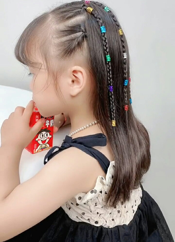 送料無料 ヘアリング ブレイズビーズ 100個セット キッズ 子供 ヘアアクセサリー ...