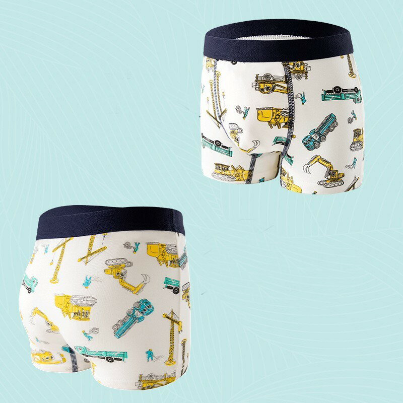送料無料 ボクサーパンツ ボクサーショーツ 前閉じ 子供用 ベビー キッズ ジュニア ボクサーブリーフ プリント 車 恐竜 熊 ロゴ おしゃれ かっこいい 総柄 綿混素材 デイリー 普段使い 2