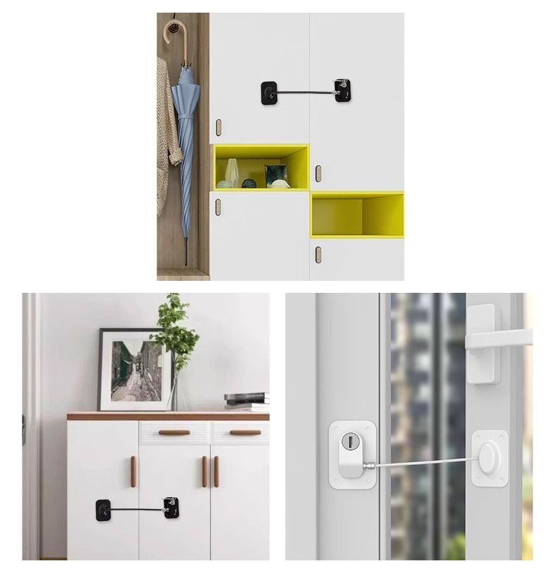 送料無料 ドアロック 冷蔵庫ロック 鍵付き ストッパー 扉 窓 引き出し 玄関 戸棚 子供 ベビー 赤ちゃん ペット 開閉禁止 取り付け簡単