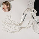 送料無料 カチューシャ ヘアバンド ヘッドドレス イヤリング 揺れる レディース 髪飾り ヘアアクセサリー ビジュー ラインストーン 2連 3連 ダブル トリプ...