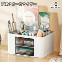 送料無料 デスクオーガナイザー ペン立て 引き出し付き 文房具 小物 収納ケース 仕切り 卓上 机上 ペンスタンド デスク収納 整理 スッキリ おしゃれ かわいい 学生 勉強机 オフィス 事務用品(3)