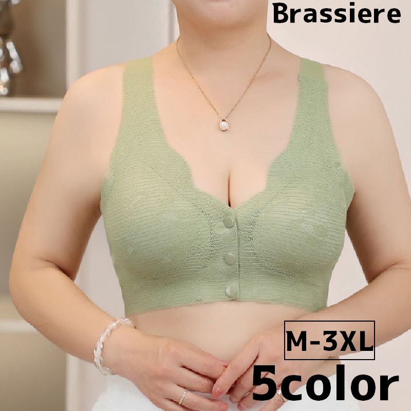 送料無料 フルカップブラ ブラジャー 下着 インナー 前開き ボタン スナップボタン レディース 女性 大きいサイズ ノンワイヤー 通気性 シンプル カジュアル 簡単着脱