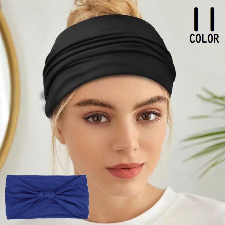 送料無料 ヘアバンド ヘッドバンド レディース ヘアアクセサリー 髪留め 洗顔 汗止め スポーツ 吸汗 幅広 ワイド 軽量 無地 シンプル
