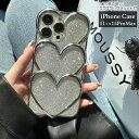 送料無料 iPhoneケース アイフォンケース スマホカバー ハート 3連 フレームデザイン おしゃれ かわいい キラキラ ラメシート グリッターデザイン 背面保護 傷防止 大人女子 レディース スマートフォンケース アイフォーン用 iPhone15 14 13 12 11