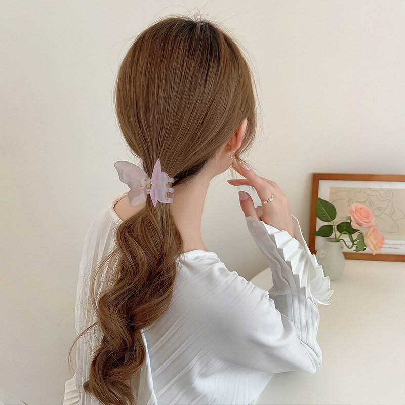 送料無料 ヘアクリップ バンスクリップ ヘアアクセサリー レディース アクセサリー 雑貨 蝶 シンプル かわいい ピンク カラバリ豊富 バタフライの商品画像 2