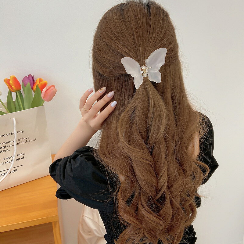 送料無料 ヘアクリップ バンスクリップ ヘアアクセサリー レディース アクセサリー 雑貨 蝶 シンプル かわいい ピンク カラバリ豊富 バタフライの商品画像 3