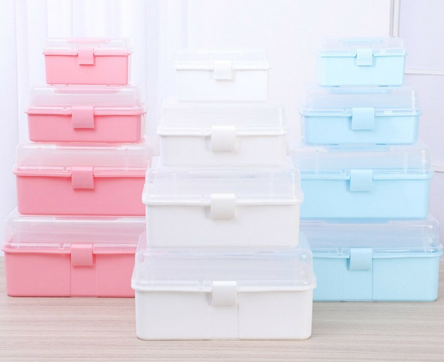 送料無料 収納ケース 収納ボックス 3段 小物入れ 卓上 フタ付き 持ち手付き 文房具...