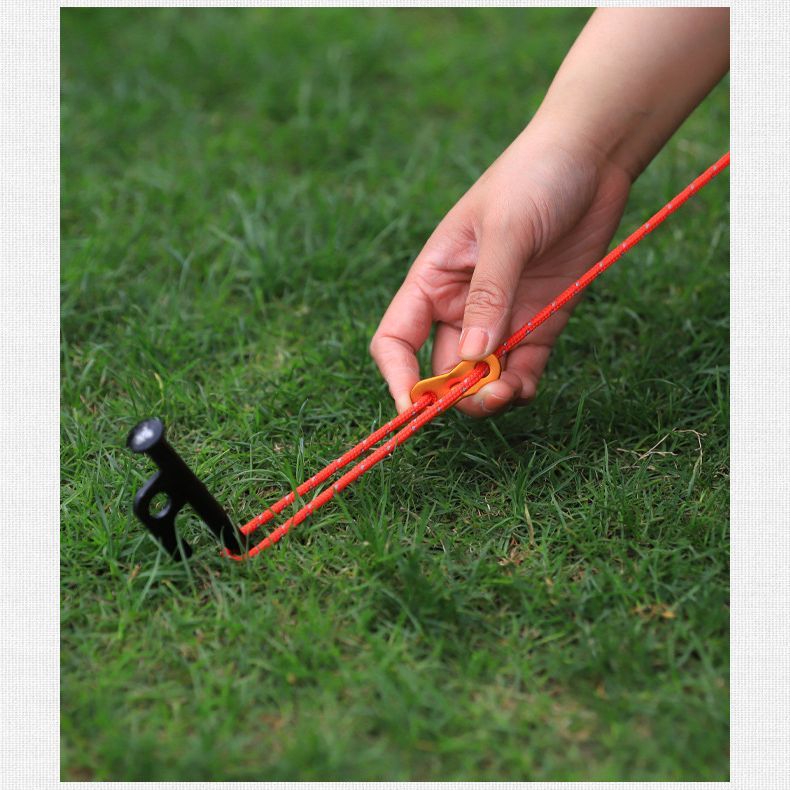 送料無料 ロープ固定用バックル 同色4個セット ロープスライダー 自在金具 テント用 キャンプ用品 アウトドア 長さ調節 設営 タープ キャノピー ストッパー ダブルアイ 便利 geki-pla-10106892 激安プラネット サンプル画像2