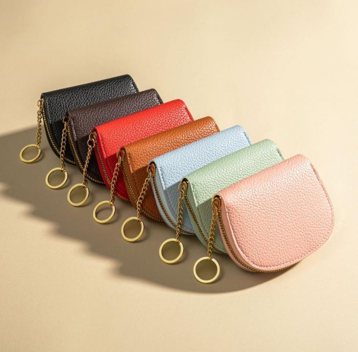 激安プラネットの送料無料 カードケース 財布 ウォレット 男女兼用 ユニセックス 蛇腹 チェーンリング付き カード入れ お札入れ 小銭入れ レザー調 フェイクレザー シンプル おしゃれ レディース メンズ 女性 男性｜アングル2