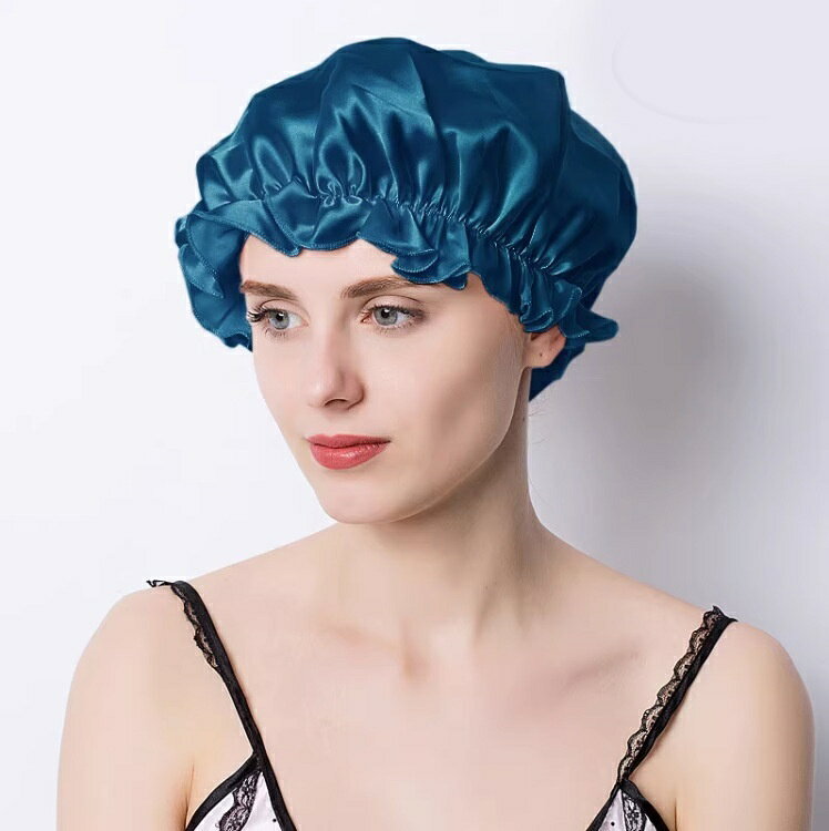 送料無料 ナイトキャップ サテン調 レディース ヘアキャップ 帽子 夜間 就寝用 ロ...