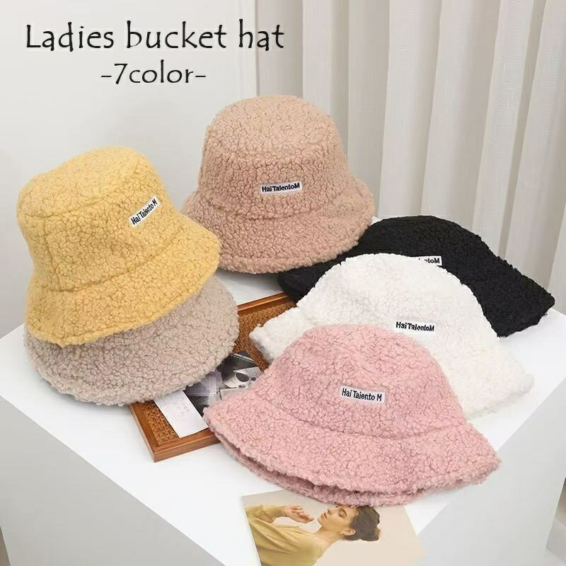 送料無料 バケットハット レディース 女性 婦人 帽子 ぼうし ハット ボア 英字ロゴ シンプル かわいい おしゃれ もこもこ
