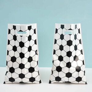送料無料 ギフトバッグ ラッピング袋 ラッピングバッグ 10枚セット サッカー柄 スポーツ ラッピング用品 包装 バレンタイン ホワイトデー 縦型 スクエア 手提げ 手土産袋