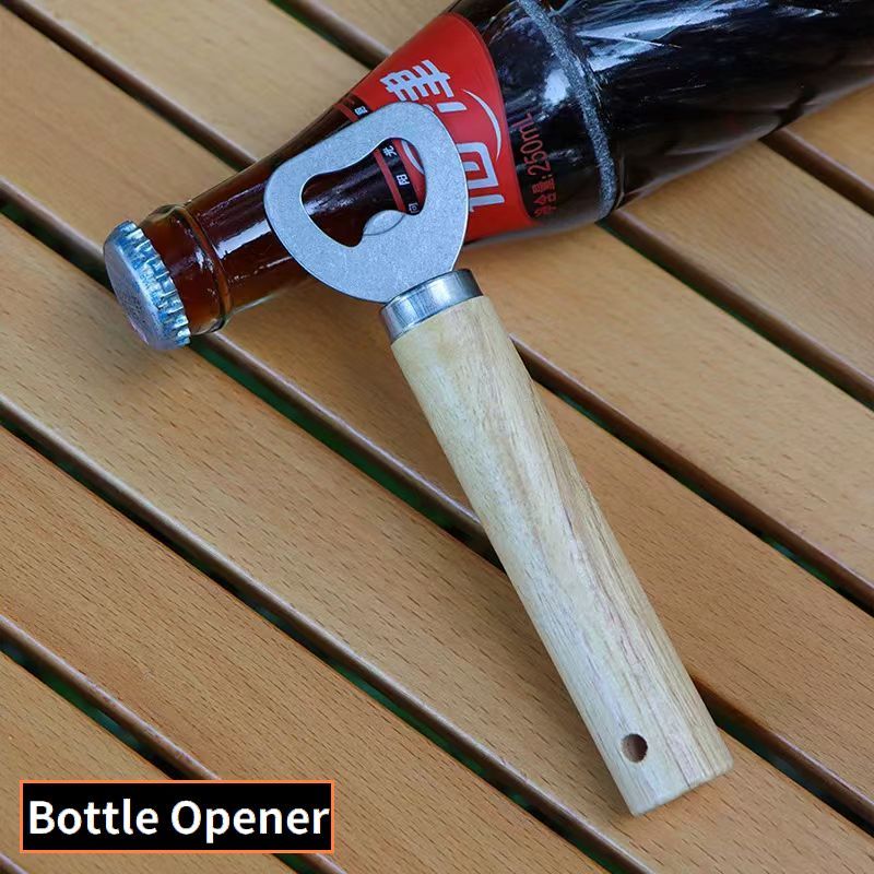 送料無料 栓抜き ボトルオープナー 蓋開け 瓶 キャップ キッチンツール インテリア 木製ハンドル ステンレス ギフト ナチュラル お洒落