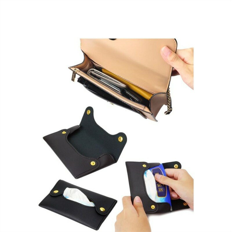 激安プラネットの送料無料 ポケットティッシュケース ポケットティッシュカバー ポーチ レザー調 フェイクレザー スナップボタン 収納 無地 単色 シンプル おしゃれ｜アングル3