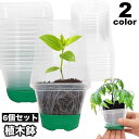 送料無料 植木鉢 6個セット 鉢植え プランター フラワーポット プラスチック シリコン 通気性 排水穴 軽量 クリア 透明 ガーデニング 多肉植物