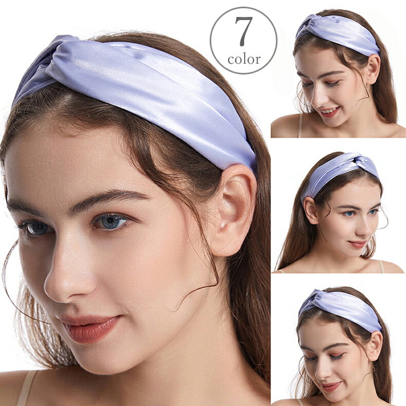 送料無料 ヘアバンド ヘアーバンド ヘッドバンド ゴムバンド レディース 女性 ヘアアクセサリー ターバン クロス ツイスト ねじれ サテン調 髪留め ヘアアレ...