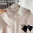 送料無料 付け襟 つけ襟 付け衿 レディース 女性 婦人 ファッション小物 襟付き 花柄 フラワー柄 白 黒 ホワイト ブラック 刺繍レース おしゃれ かわいい...