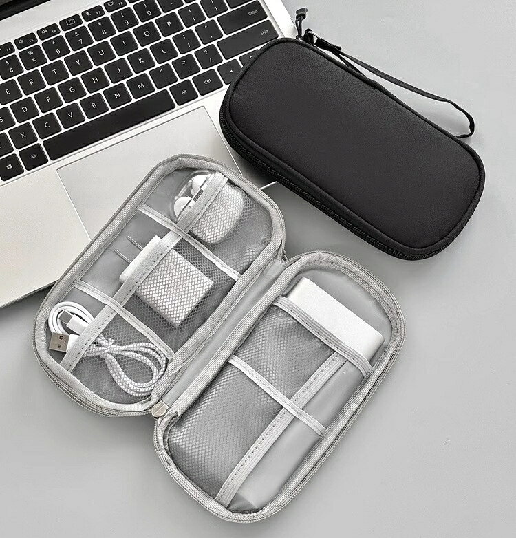 送料無料 ガジェットポーチ ガジェットケース 収納ポーチ 小物入れ ケーブル イヤホン 充電器 スマホ PC周辺小物 多収納 ダブルファスナー 無地 シンプル すっきり トラベルポーチ 旅行 出張 バッグインバッグ geki-pla-10129394 激安プラネット サンプル画像3