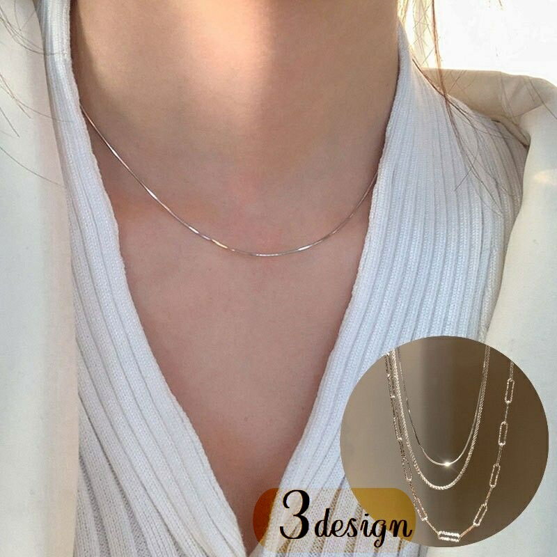 送料無料 ネックレス レディース 女性用 アクセサリー チェーンのみ スネークチェーン 細め 細い 華奢 アジャスター付き おしゃれ 上品 カジュアル シンプル...