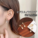 送料無料 ピアス スタッドピアス イヤリング レディース 女性 アクセサリー 揺れる 小ぶり 小さめ ラインストーン フェイクパール パール調 ゴールドカラー シンプル お洒落 大人可愛い お出かけ 普段使い デイリー 耳飾り ファッション小物 婦人用 プレゼント ギフト