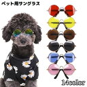 送料無料 ペット用サングラス 犬 猫 アクセサリー ラウンド型カラーレンズ UVカット 紫外線対策 軽量 おしゃれ コスプレ コスチューム
