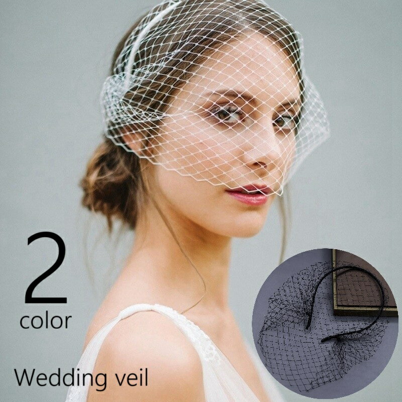 送料無料 ベール ウェディングベール カチューシャ 結婚式 ショート ヴェール 短い 網目 チュール 披露..