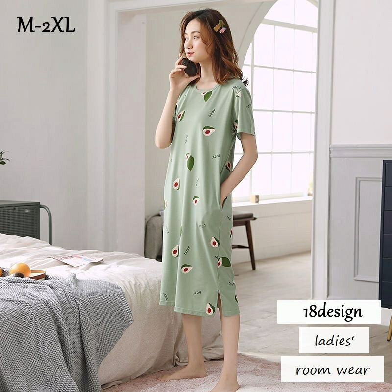 送料無料 ルームウェア ワンピース 半袖 レディース パジャマ ナイトウェア 部屋着 かわいい 可愛い お..