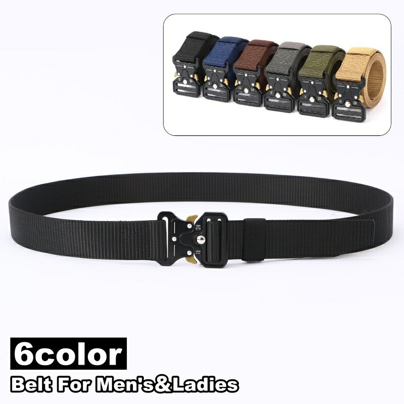 送料無料 ベルト ナイロン メンズ レディース 男女兼用 キャンバスベルト タクティカルベルト コブラバックル 無地 シンプル カジュアル おしゃれ アウトドア スポーツ 男性 女性