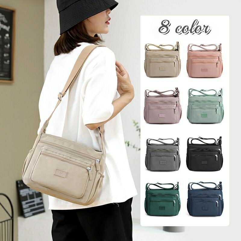 送料無料 ショルダーバッグ レディース 女性 鞄 バッグ 肩掛け 斜めがけ シンプル 無地 大容量 ポケッ..