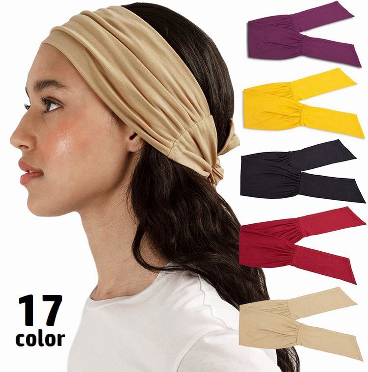 送料無料 ヘアバンド ヘッドバンド 結ぶ レディース ヘアアクセサリー 幅広 髪留め 髪飾り ヘアアレンジ 無地 ソリッドカラー ヨガ 運動 スポーツ 女性 婦...