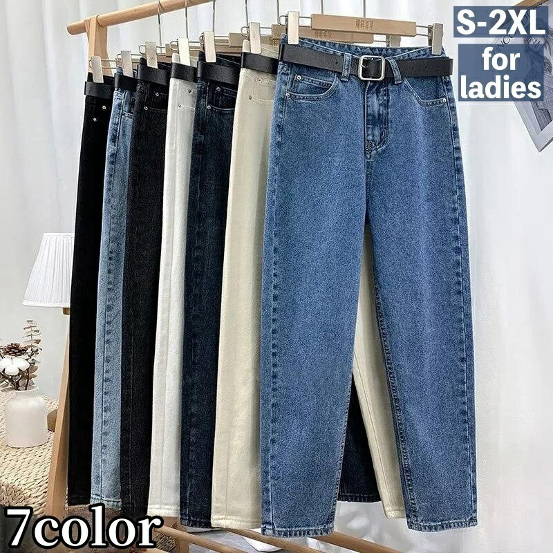 送料無料 デニムパンツ ロングパンツ ストレート レディース 女性 ボトムス ロング丈 9分丈 ハイウエスト ジーパン Gパン ジーンズ 大きいサイズあり シンプル カジュアル 普段使い デイリー お出かけ カラバリ豊富 婦人服 S M L XL 2XL