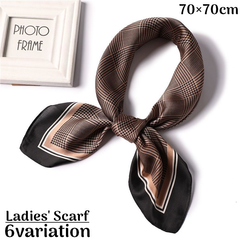 送料無料 スカーフ レディース 70×70cm 正方形 スクエア チェック柄 バッグスカーフ バンダナ きれいめ プレゼント 母の日ギフト
