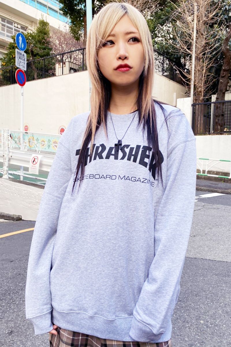THRASHER (スラッシャー) TH8401PL MAG LOGO SWEAT GRAY