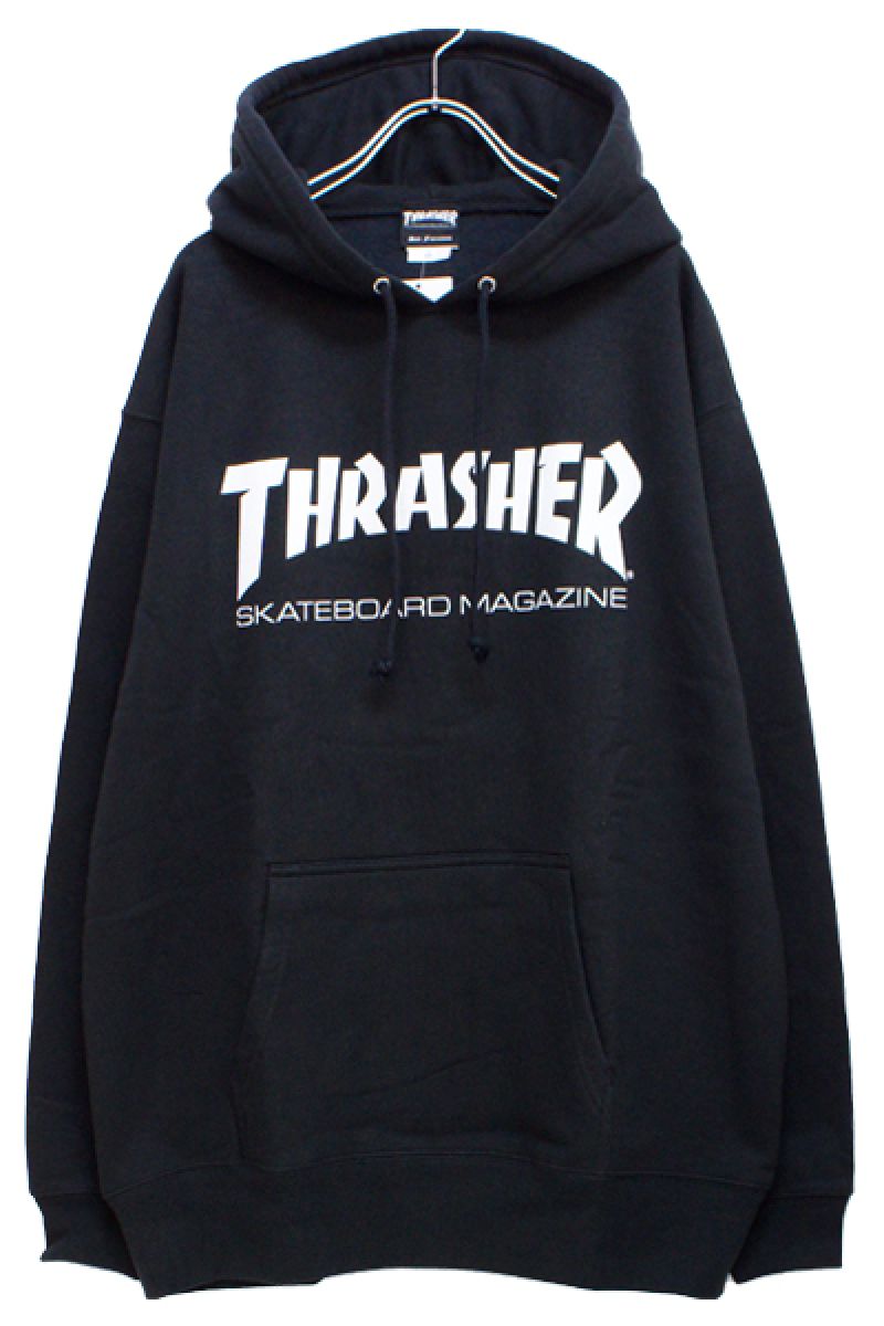 THRASHER TH8501 MAG LOGO HOODIE BLK/WHT