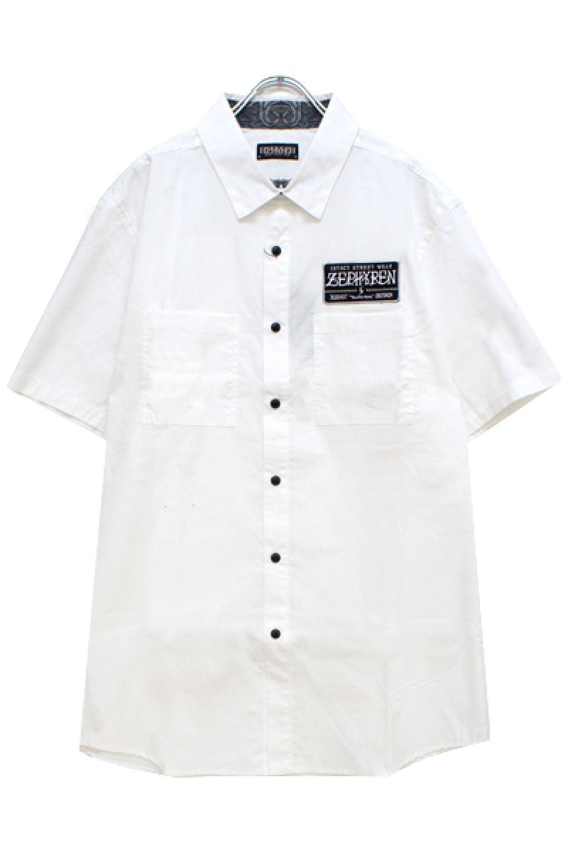 ZEPHYREN ([t@) EMBLEM SHIRT S/S - WHITE