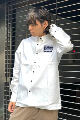 Subciety EMBLEM SHIRT L/S-Plain- WHITE Subciety EMBLEM SHIRT L/S-Plain- WHITE