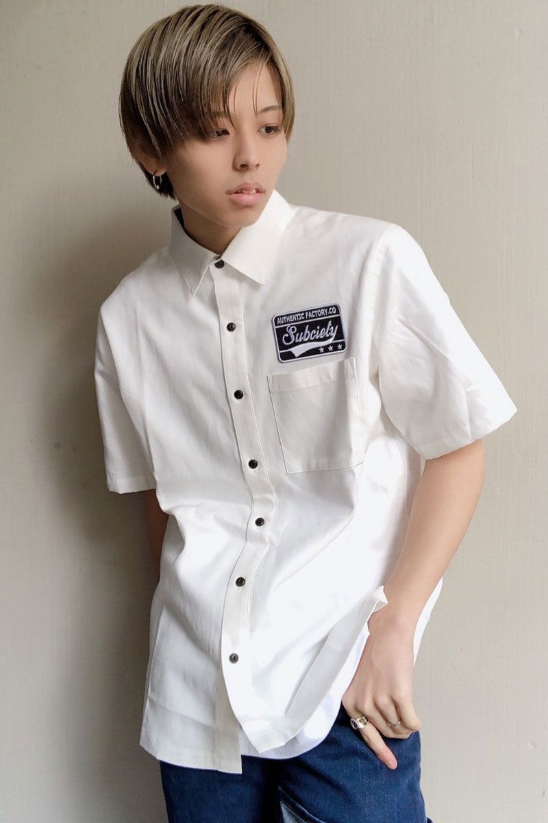 Subciety EMBLEM SHIRT S/S-Plain- WHITE