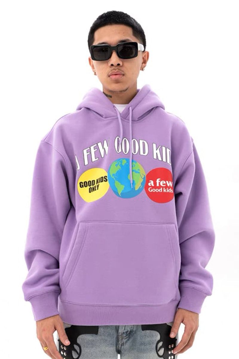 A FEW GOOD KIDS EARTH ON THE HOODIE LIGHT PURPLE