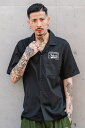 Subciety (サブサエティ) OPEN-COLLAR EMBLEM SHIRT BLACK