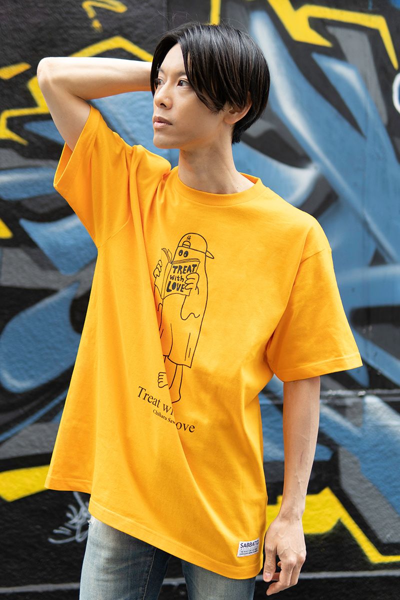 t~SABBAT13~GEKIROCK CLOTHING Stand T-Shirt ORANGE