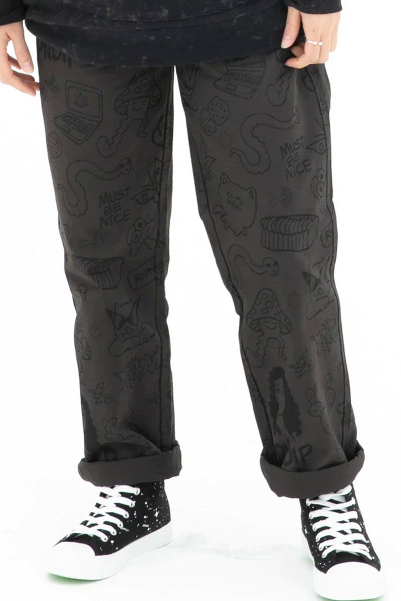 RIPNDIP (bvfBbv) Nerm Doodle Cotton Twill Pants (Chocolate)