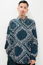 Subciety (サブサエティ) PAISLEY OVER SHIRT-NAVY