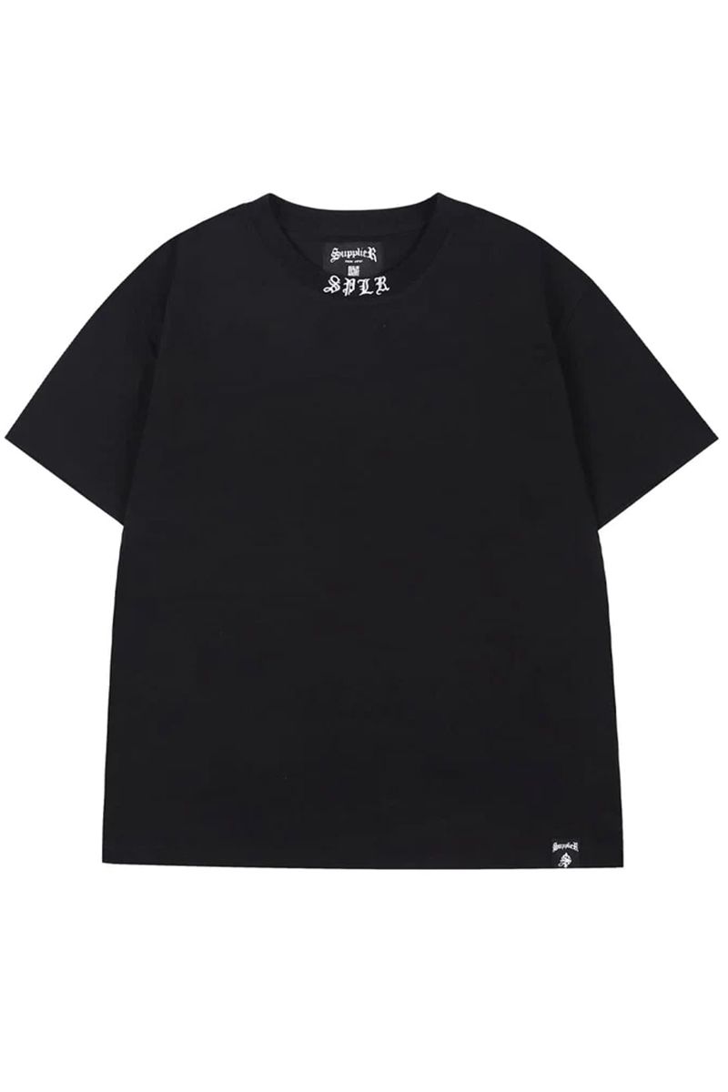 SUPPLIER (TvC[) SPLR NECK LOGO TEE BLACK