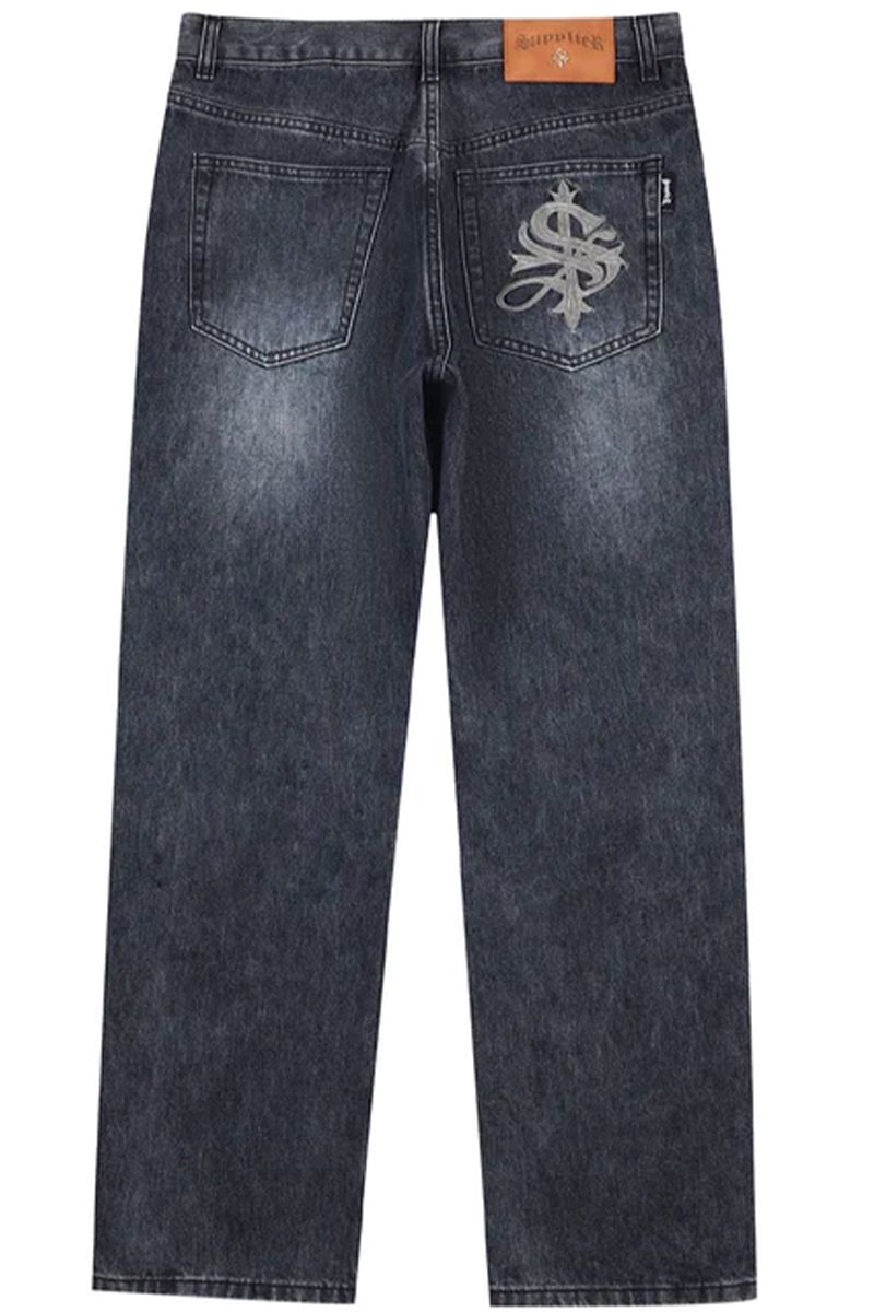 SUPPLIER (TvC[) BONE EMBROIDERY WASHED DENIM GRAY